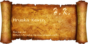 Hruska Kevin névjegykártya